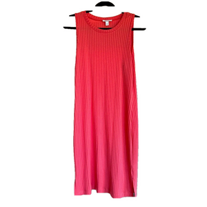 Nine West Ribbed Bodycon Midi Dress Peach